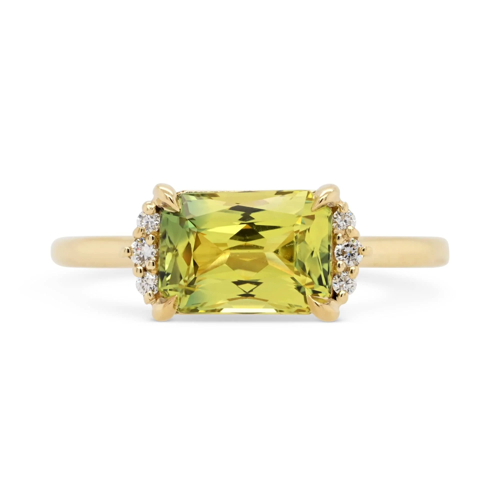 1.97ct Lena Radiant Yellow Sapphire & Diamond Engagement Ring